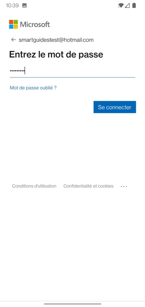 Saisissez votre mot de passe et sélectionnez Se connecter
