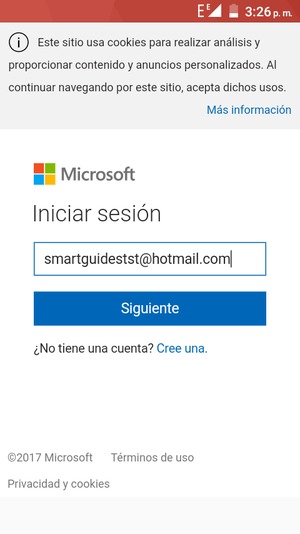 Introduzca su Dirección de correo electrónico y seleccione Siguiente