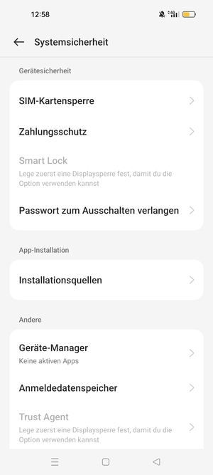 Wählen Sie  SIM-Kartensperre