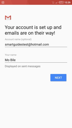 Give your account a name and enter your name. Select NEXT