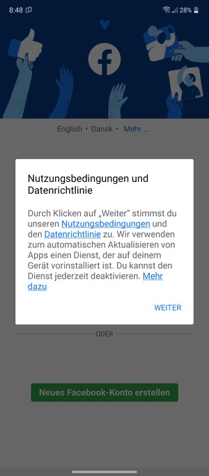 Wählen Sie WEITER