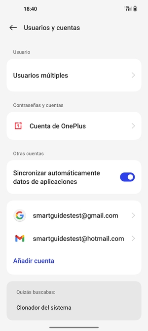 Seleccione su cuenta Google