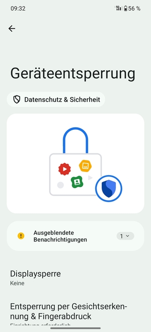 Wählen Sie Displaysperre