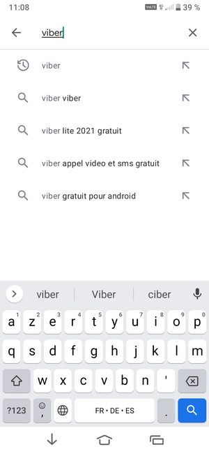Saisissez le nom de l'appli et sélectionnez Rechercher