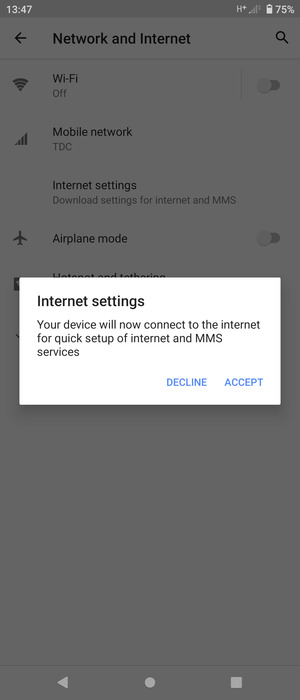 Select ACCEPT