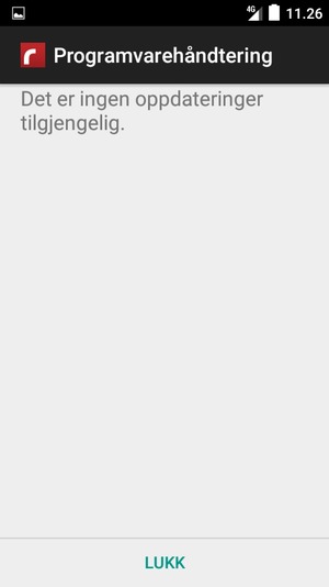 Hvis telefonen din er oppdatert, velg LUKK