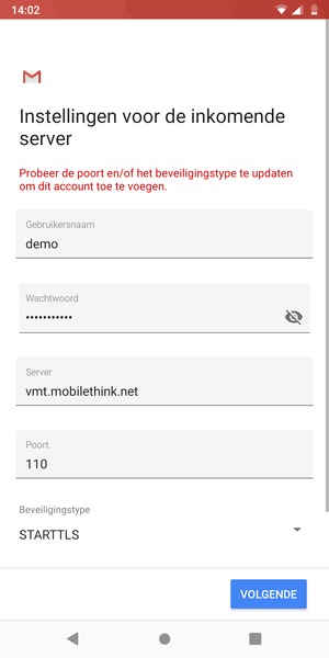Selecteer Beveiligingstype