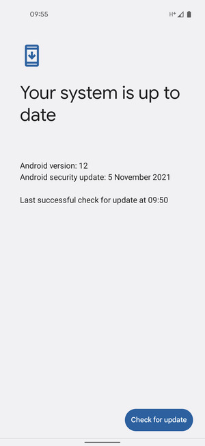 If your phone is up to date, you will see the following screen