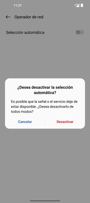 Seleccione Desactivar