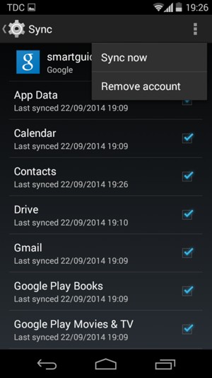 Select Sync now