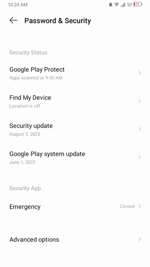 To change the PIN for the SIM card, go to the Password & security menu and select Advanced options