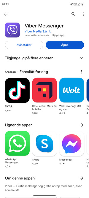 Velg Åpne