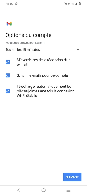 Sélectionnez SUIVANT