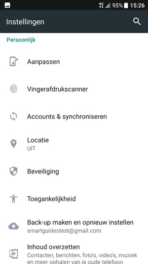 Scroll naar en selecteer Beveiliging