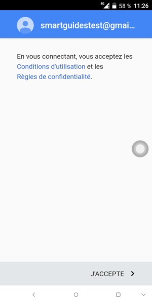 Sélectionnez J'ACCEPTE