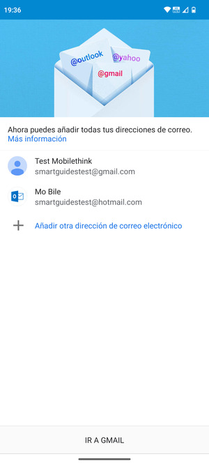 Seleccione IR A GMAIL