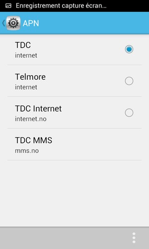 Sélectionnez le bouton du Menu