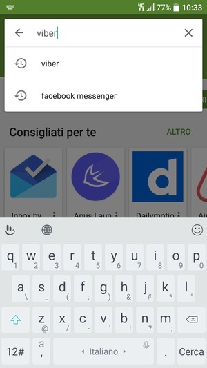 Inserisci il nome dell'app e seleziona Cerca