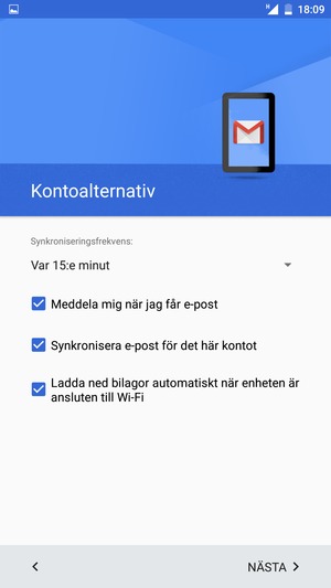 Välj NÄSTA