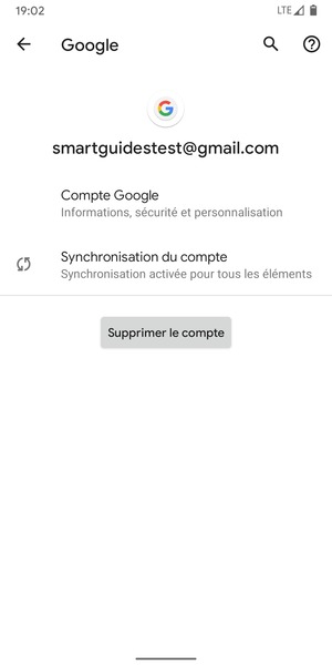 Sélectionnez Synchronisation du compte