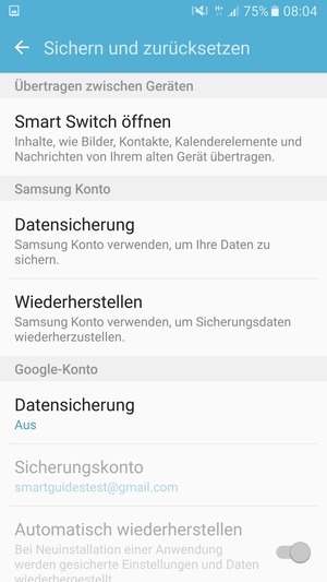 Wählen Sie Datensicherung