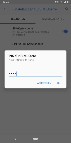 Geben Sie Ihre Neue PIN für SIM-Karte ein und wählen Sie OK