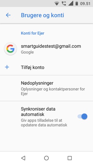 Vælg din Google konto