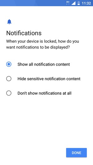 Select your preferred option and select DONE