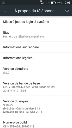 Sélectionnez Mises à jour du logiciel système