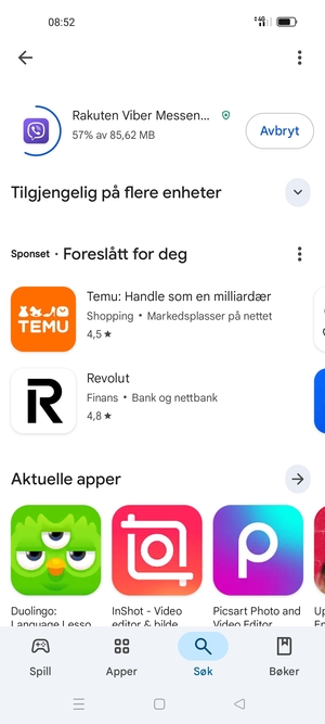 Vent til installasjonen er ferdig