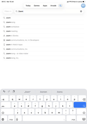 Inserisci il nome dell'app e seleziona Cerca
