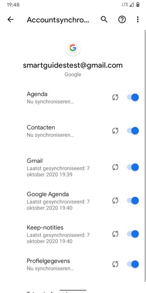 Uw gegevens worden gesynchroniseerd