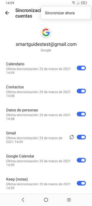 Seleccione Sincronizar ahora
