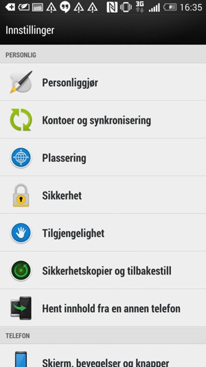 Velg Sikkerhet