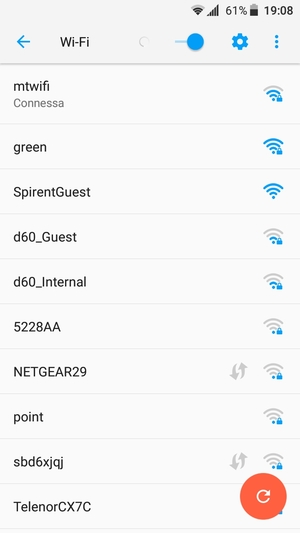 Ora sei connesso alla rete Wi-Fi