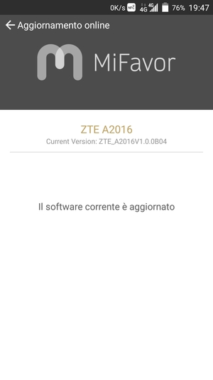 Se il tuo telefono è aggiornato, vedrai la seguente schermata