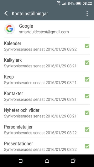 Kontrollera att Kontakter är valt