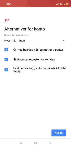 Velg NESTE