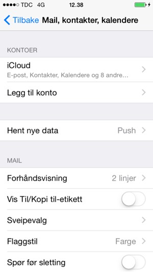 Velg Legg til konto