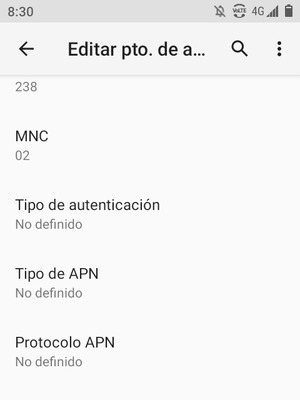 Desplácese hacia abajo e introduzca la información MMS
