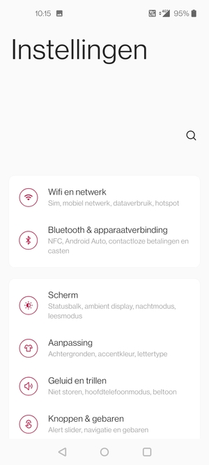Selecteer Wifi en netwerk