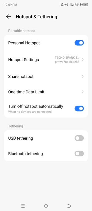 Your phone is now set up for use as a modem