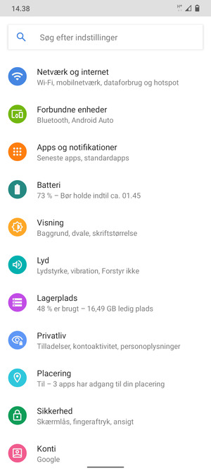 Vælg Netværk og internet