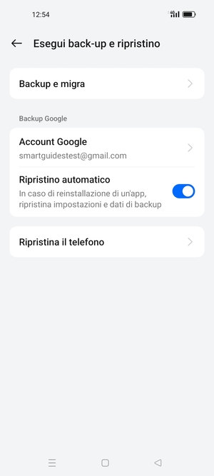 Seleziona Account Google