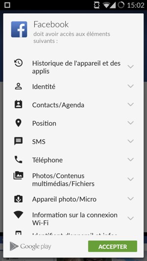 Sélectionnez ACCEPTER