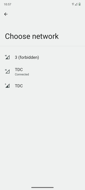 Select a network operator from the list