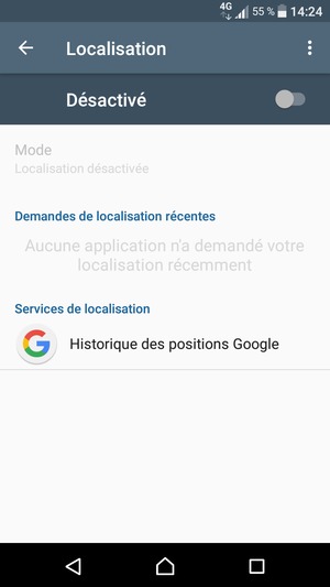 Désactiver Localisation