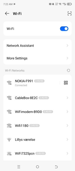 You are now connected to the Wi-Fi network