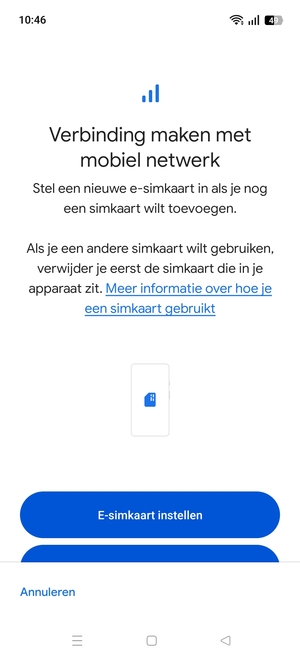 Selecteer E-simkaart instellen