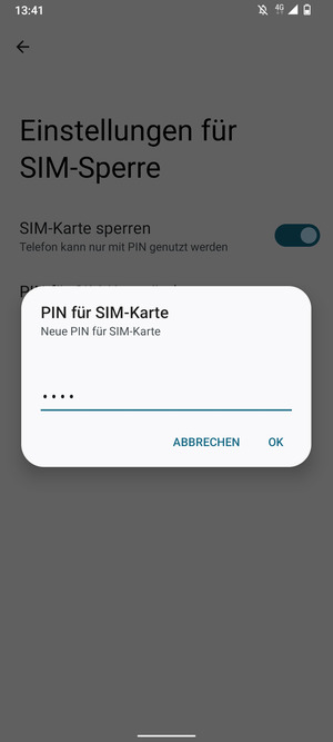 Geben Sie Ihre Neue PIN der SIM-Karte ein und wählen Sie OK
